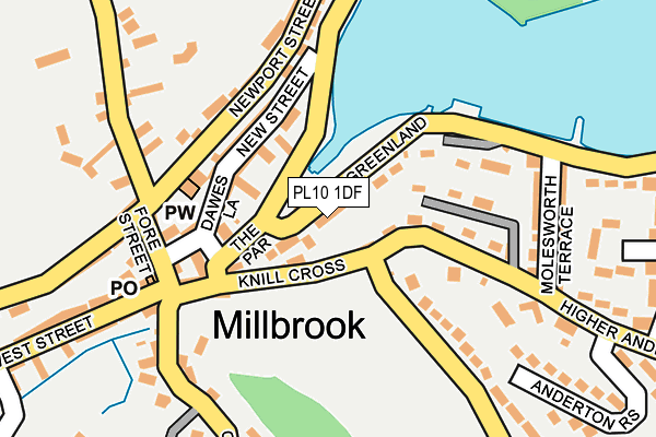 PL10 1DF map - OS OpenMap – Local (Ordnance Survey)