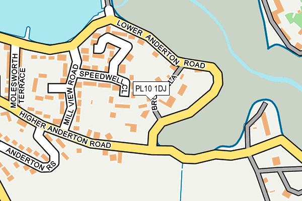 PL10 1DJ map - OS OpenMap – Local (Ordnance Survey)