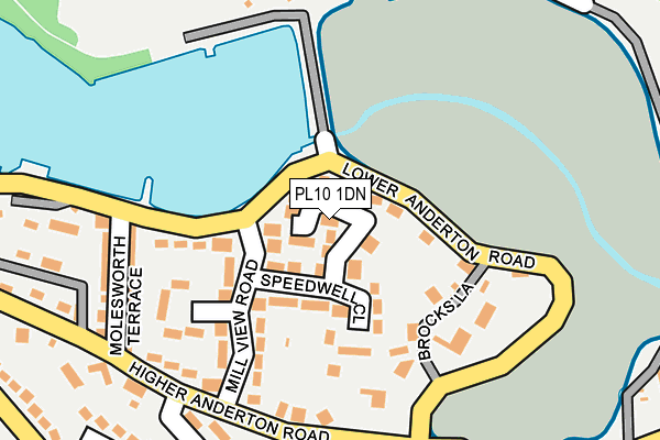 PL10 1DN map - OS OpenMap – Local (Ordnance Survey)