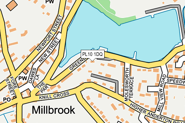 PL10 1DQ map - OS OpenMap – Local (Ordnance Survey)