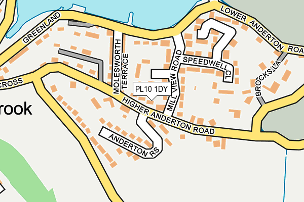 PL10 1DY map - OS OpenMap – Local (Ordnance Survey)