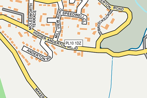 PL10 1DZ map - OS OpenMap – Local (Ordnance Survey)