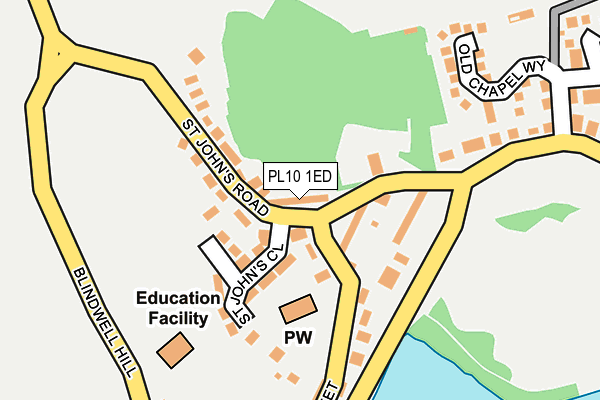 PL10 1ED map - OS OpenMap – Local (Ordnance Survey)