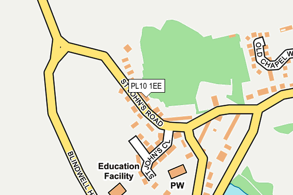 PL10 1EE map - OS OpenMap – Local (Ordnance Survey)