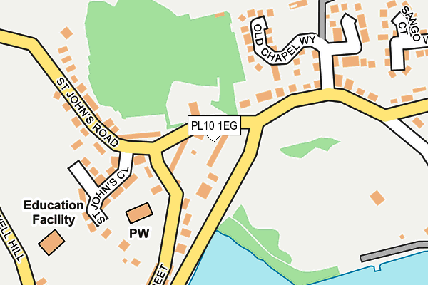 PL10 1EG map - OS OpenMap – Local (Ordnance Survey)