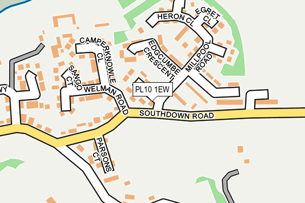 PL10 1EW map - OS OpenMap – Local (Ordnance Survey)