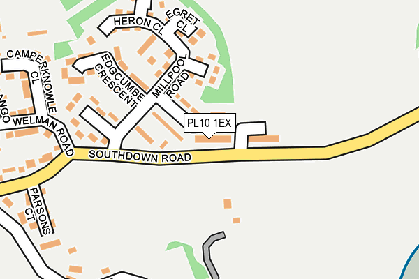 PL10 1EX map - OS OpenMap – Local (Ordnance Survey)