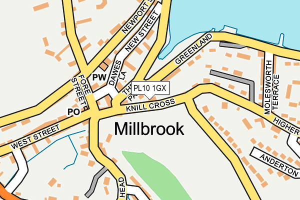 PL10 1GX map - OS OpenMap – Local (Ordnance Survey)