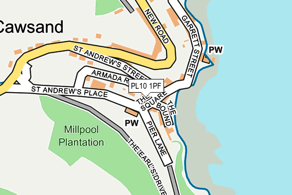 PL10 1PF map - OS OpenMap – Local (Ordnance Survey)