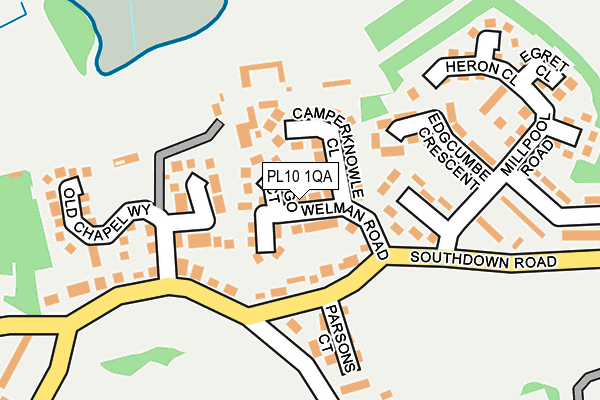 PL10 1QA map - OS OpenMap – Local (Ordnance Survey)