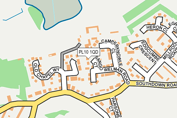 PL10 1QD map - OS OpenMap – Local (Ordnance Survey)
