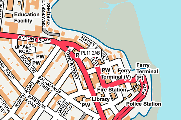 PL11 2AB map - OS OpenMap – Local (Ordnance Survey)