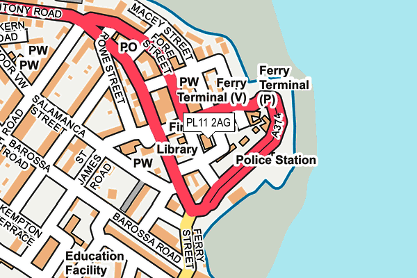 PL11 2AG map - OS OpenMap – Local (Ordnance Survey)