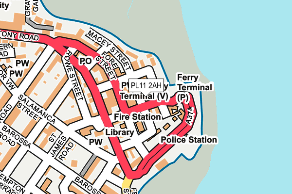 PL11 2AH map - OS OpenMap – Local (Ordnance Survey)