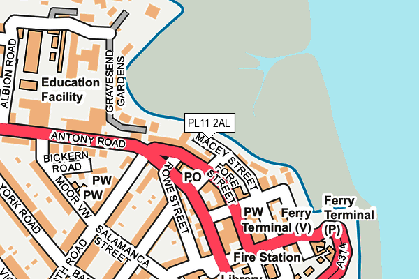 PL11 2AL map - OS OpenMap – Local (Ordnance Survey)