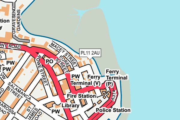 PL11 2AU map - OS OpenMap – Local (Ordnance Survey)