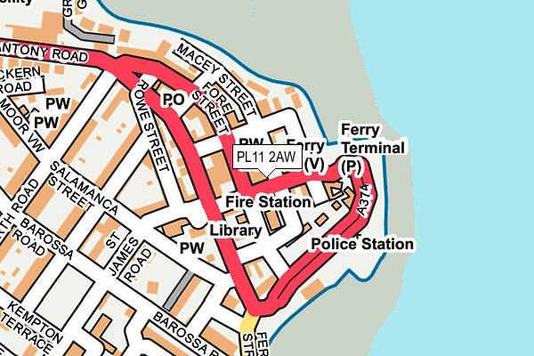 PL11 2AW map - OS OpenMap – Local (Ordnance Survey)