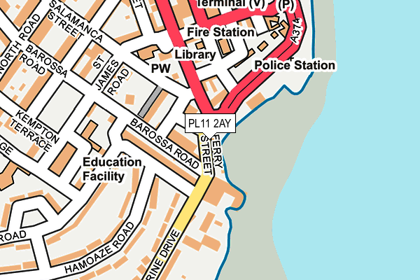 PL11 2AY map - OS OpenMap – Local (Ordnance Survey)