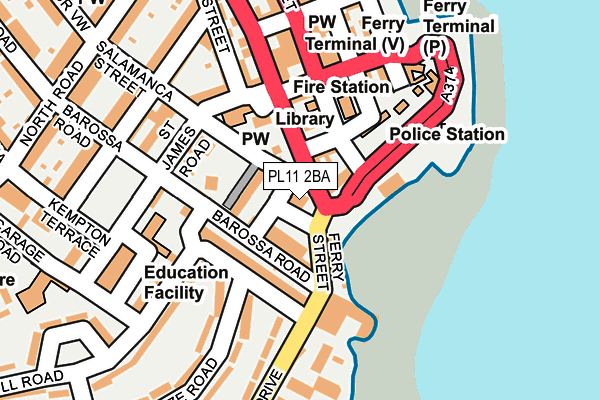 PL11 2BA map - OS OpenMap – Local (Ordnance Survey)