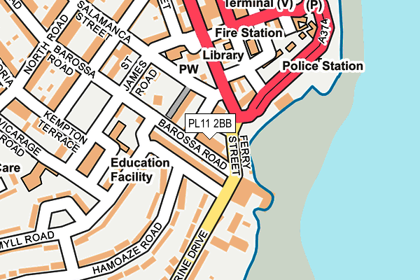 PL11 2BB map - OS OpenMap – Local (Ordnance Survey)