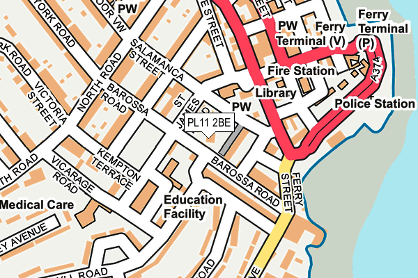 PL11 2BE map - OS OpenMap – Local (Ordnance Survey)