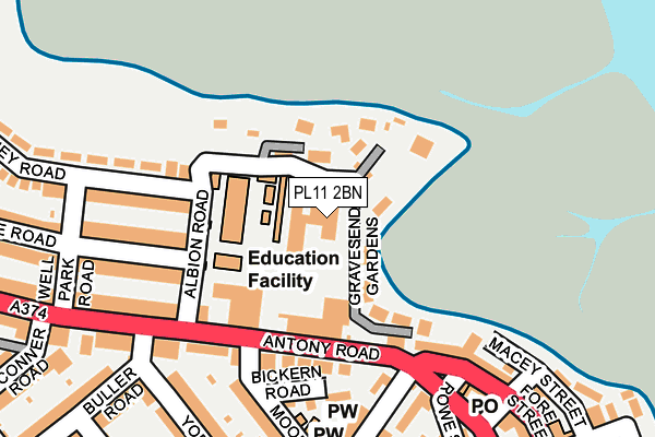 PL11 2BN map - OS OpenMap – Local (Ordnance Survey)