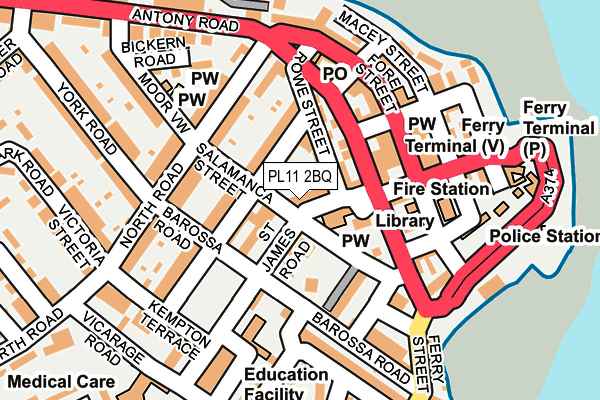 PL11 2BQ map - OS OpenMap – Local (Ordnance Survey)