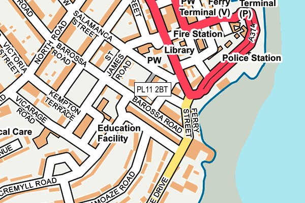 PL11 2BT map - OS OpenMap – Local (Ordnance Survey)