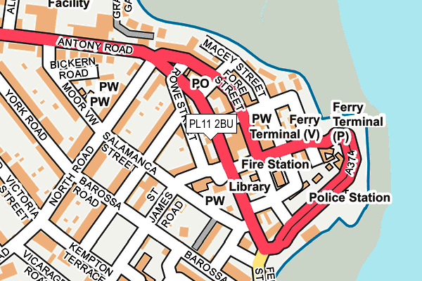 PL11 2BU map - OS OpenMap – Local (Ordnance Survey)