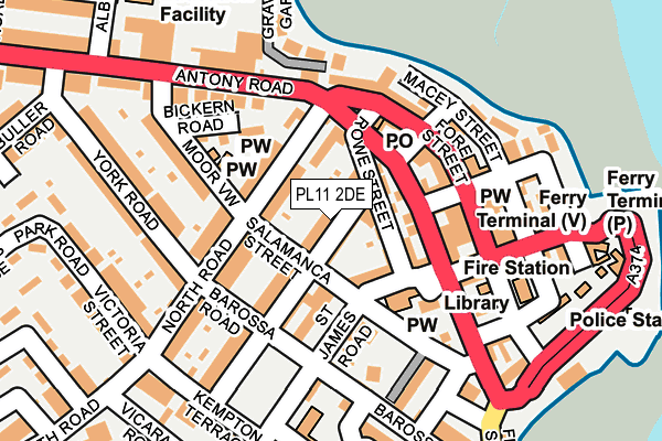 PL11 2DE map - OS OpenMap – Local (Ordnance Survey)