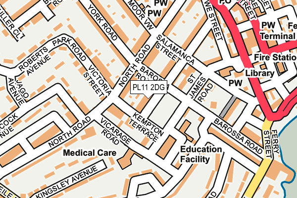 PL11 2DG map - OS OpenMap – Local (Ordnance Survey)