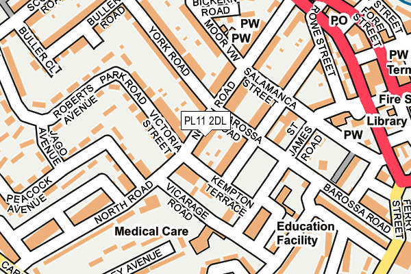 PL11 2DL map - OS OpenMap – Local (Ordnance Survey)