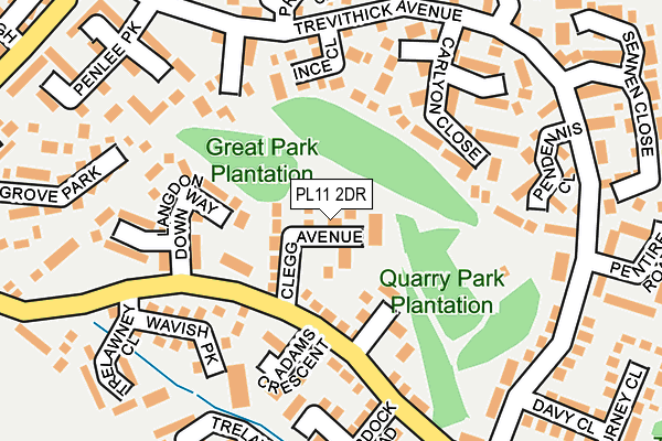 PL11 2DR map - OS OpenMap – Local (Ordnance Survey)