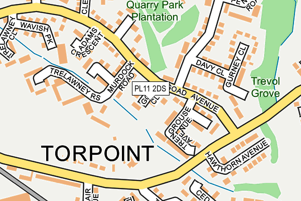 PL11 2DS map - OS OpenMap – Local (Ordnance Survey)