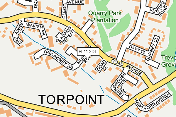 PL11 2DT map - OS OpenMap – Local (Ordnance Survey)
