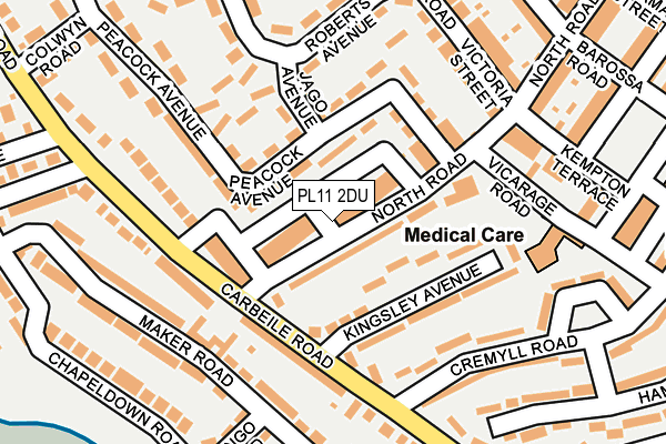 PL11 2DU map - OS OpenMap – Local (Ordnance Survey)
