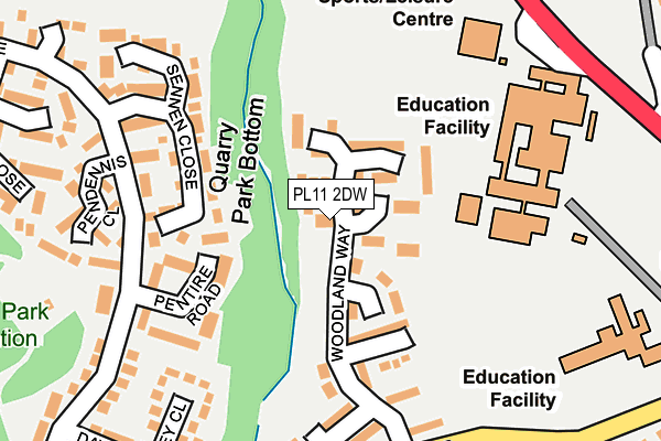 PL11 2DW map - OS OpenMap – Local (Ordnance Survey)