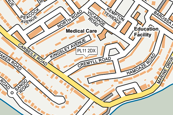 PL11 2DX map - OS OpenMap – Local (Ordnance Survey)