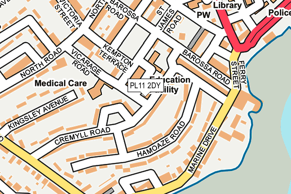PL11 2DY map - OS OpenMap – Local (Ordnance Survey)