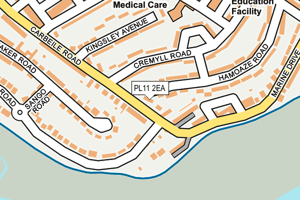 PL11 2EA map - OS OpenMap – Local (Ordnance Survey)