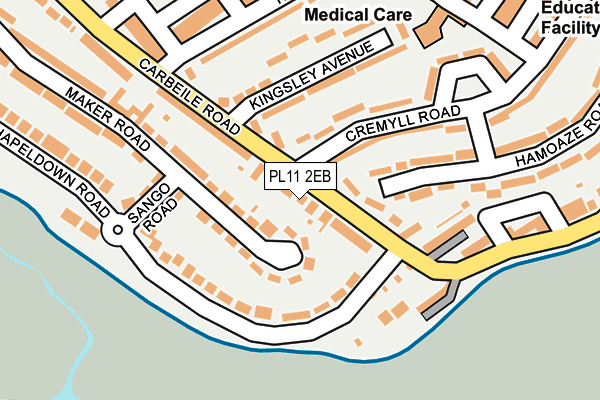 PL11 2EB map - OS OpenMap – Local (Ordnance Survey)