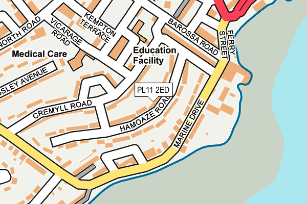 PL11 2ED map - OS OpenMap – Local (Ordnance Survey)