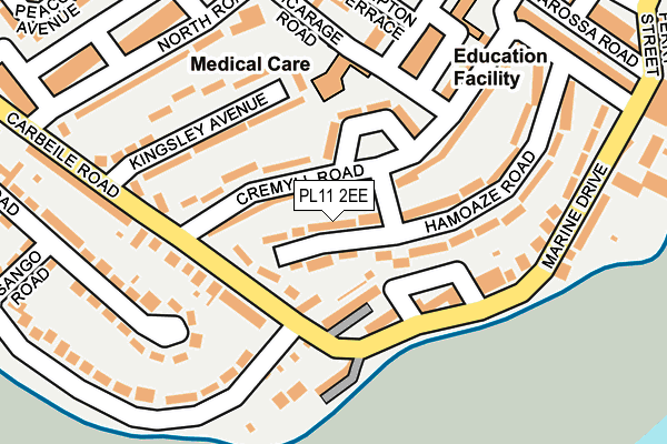 PL11 2EE map - OS OpenMap – Local (Ordnance Survey)