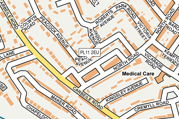 PL11 2EU map - OS OpenMap – Local (Ordnance Survey)