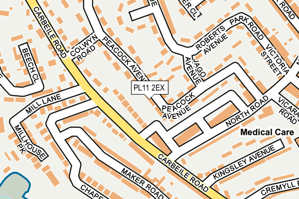 PL11 2EX map - OS OpenMap – Local (Ordnance Survey)