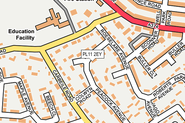 PL11 2EY map - OS OpenMap – Local (Ordnance Survey)