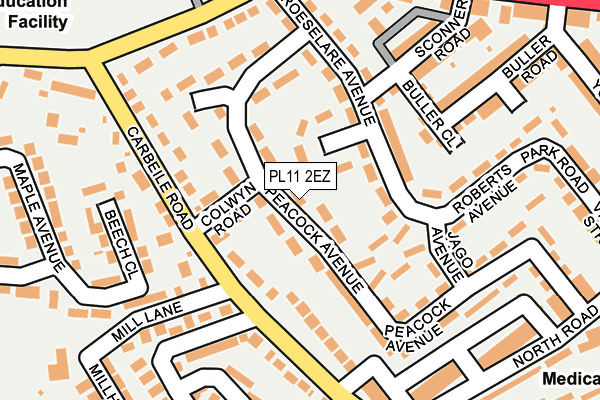 PL11 2EZ map - OS OpenMap – Local (Ordnance Survey)