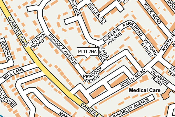 PL11 2HA map - OS OpenMap – Local (Ordnance Survey)