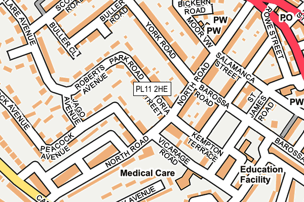 PL11 2HE map - OS OpenMap – Local (Ordnance Survey)