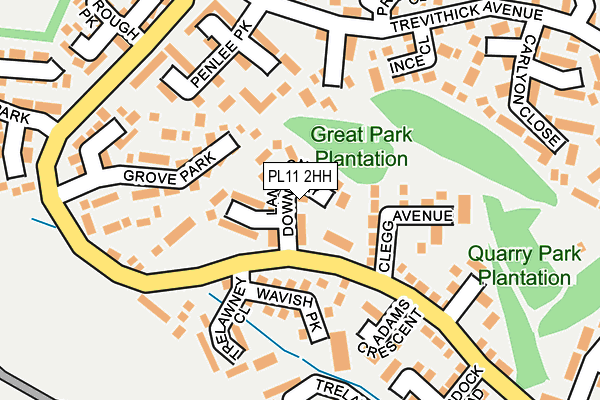 PL11 2HH map - OS OpenMap – Local (Ordnance Survey)